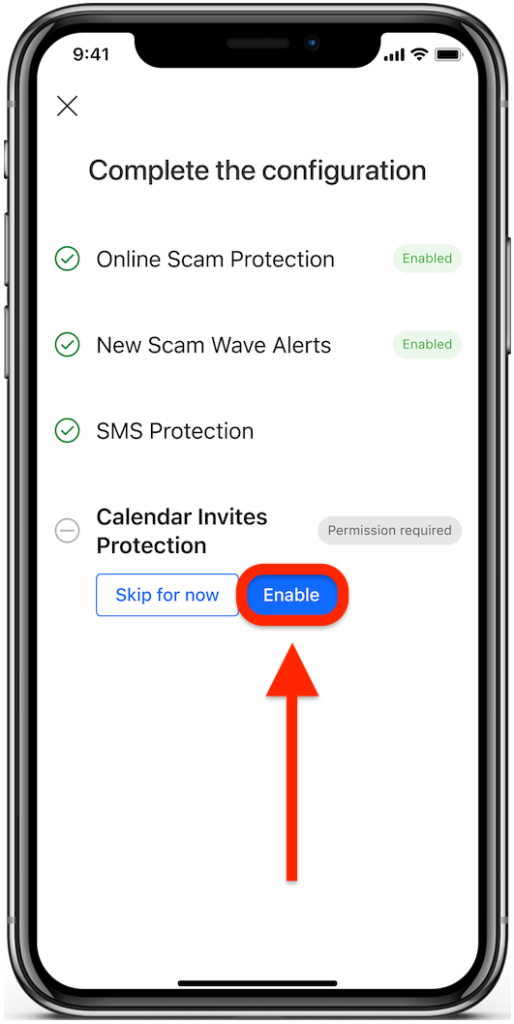 Protection contre les invitations du calendrier - Scam Copilot iOS