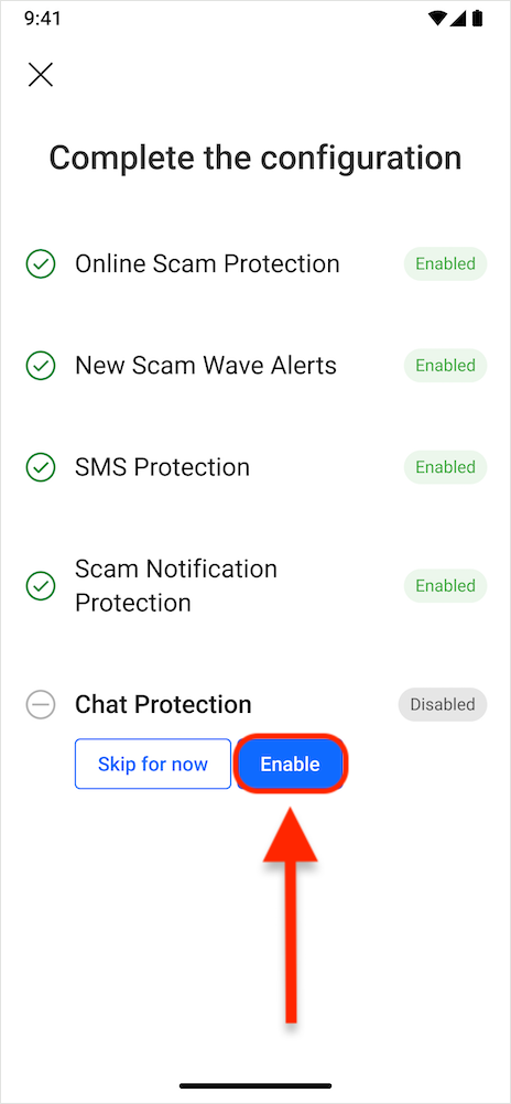 Chat Protection - set up Scam Copilot Android